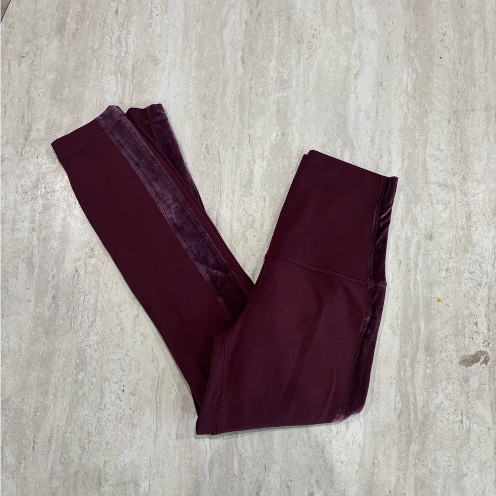 Lululemon Align Super High Rise Garnet Velvet Leggings *Crop